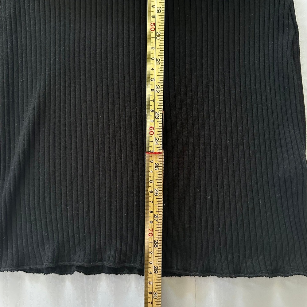 Lovers and Friends Black Ribbed Knit Dolman Sleeve Mini Dress Size S Made in USA - Picture 9 of 11